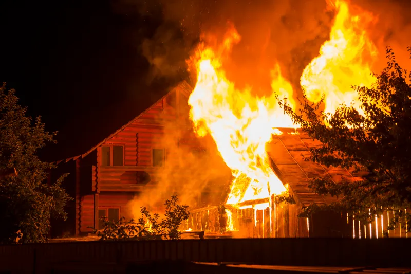 Fire damage requiring a coordinated professional restoration response